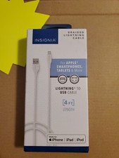 Insignia- 4' L to USB Charge-and-Sync Cable - Moon Gray