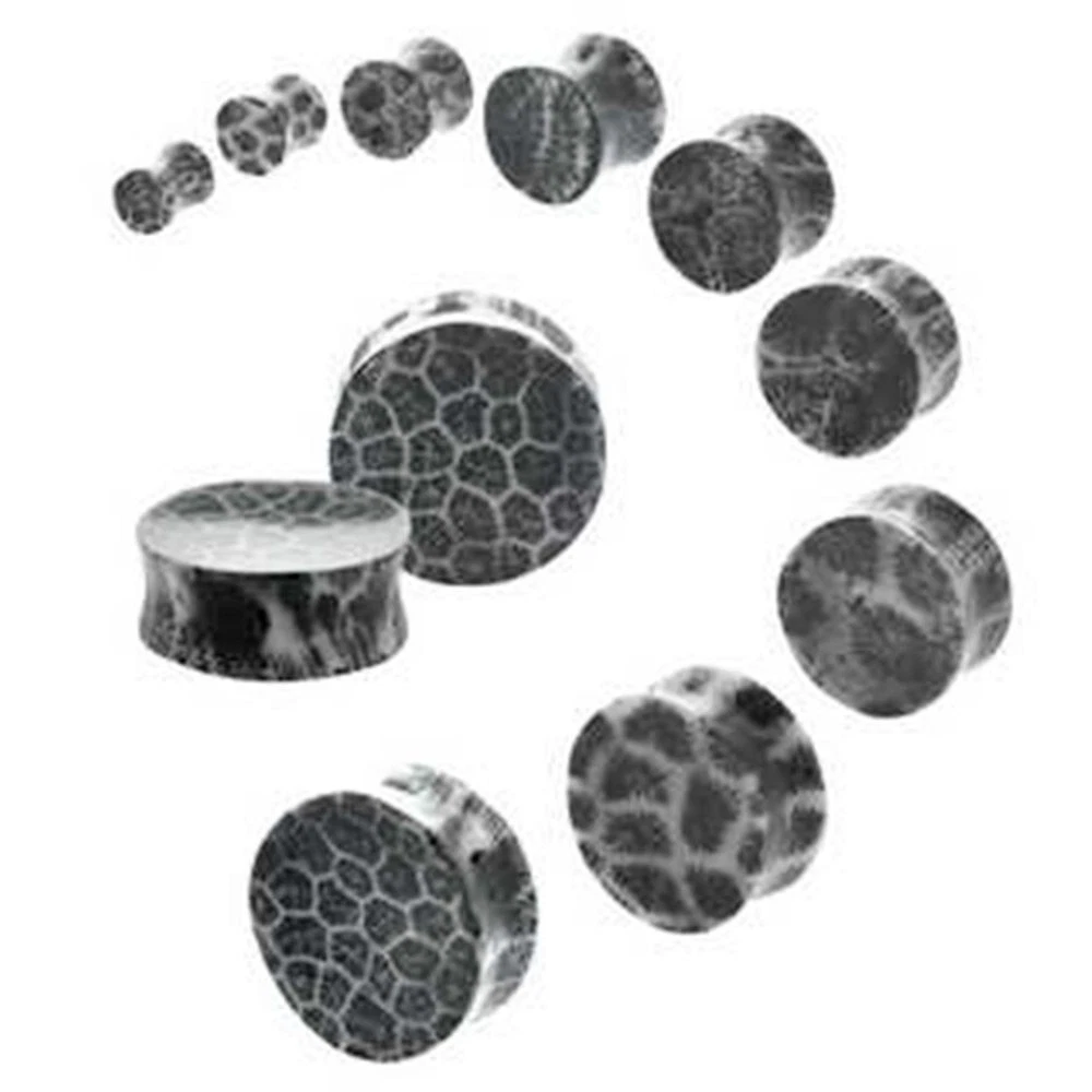 PAIR Coral Organic Black Saddle Flare Ear Plugs 14mm 9 16