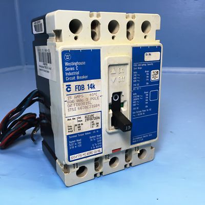 Cutler-Hammer FDB3015L 15A Circuit Breaker Matte w/ Aux FDB3015 3P