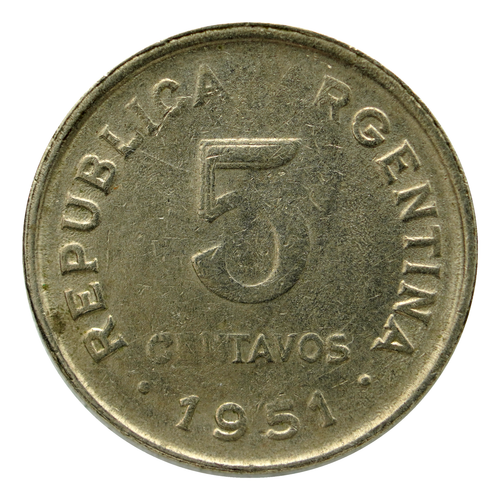1951 Argentina 5 Centavos Coin, km46 - Excellent Coin ๐ฆ๐ท Free Shipping!!!