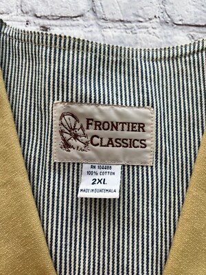 に Men FRONTIER CLASSICS Cotton Canvas Western Button Hickory Stripe