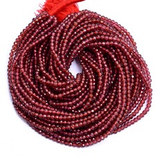 AAA Natural Mozambique Red Garnet Gemstone 3mm Faceted Rondelle Beads 13"Strand