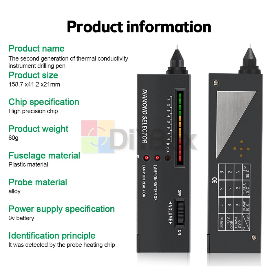 Gold Silver Diamond Tester Selector Gemstone Testing Set Digital Electronic Tool - Image 4 of 4