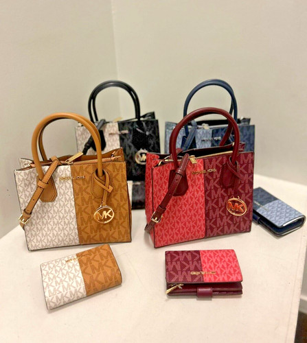Michael Kors Mercer Satchel Messenger Purse Satchel Crossbody Bag +Bifold Wallet - Picture 2 of 26