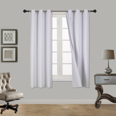 BLACKOUT CURTAIN TOP SILVER GROMMET OR SHEER VOILE VERSATILE HOME MODERN DECOR