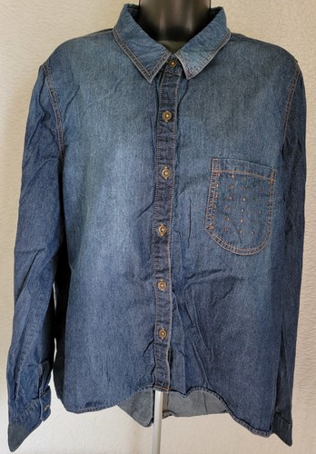 Mossimo Supply Co Womens Shirt Top Blouse Size XL X Large Blue - Picture 21 of 24