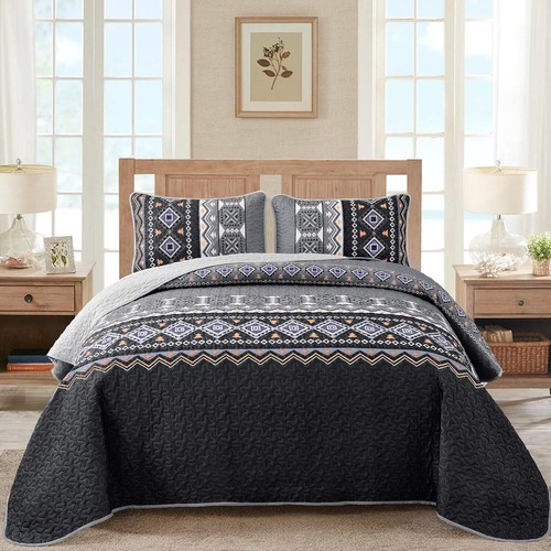 WONGS BIANCHERIA DA LETTO 3 pezzi trapunta bohemien copriletto set lenzuola queen king - Foto 49 di 87