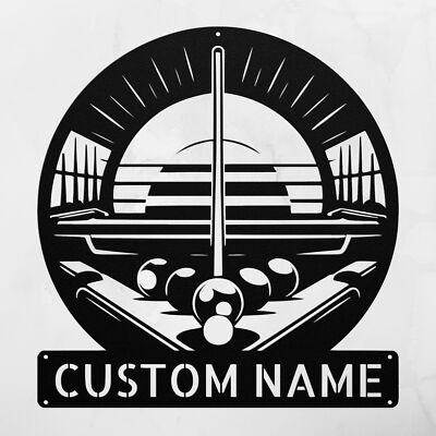 Personalized Billiard Metal Sign Pool Room Decor Custom Wall Art Gift Ideas