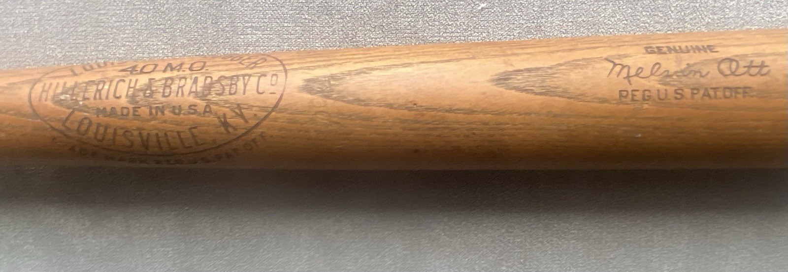 Rare 1933-34 Mel Ott Hillerich & Bradsby Louisville Slugger 40M.O. Baseball Bat