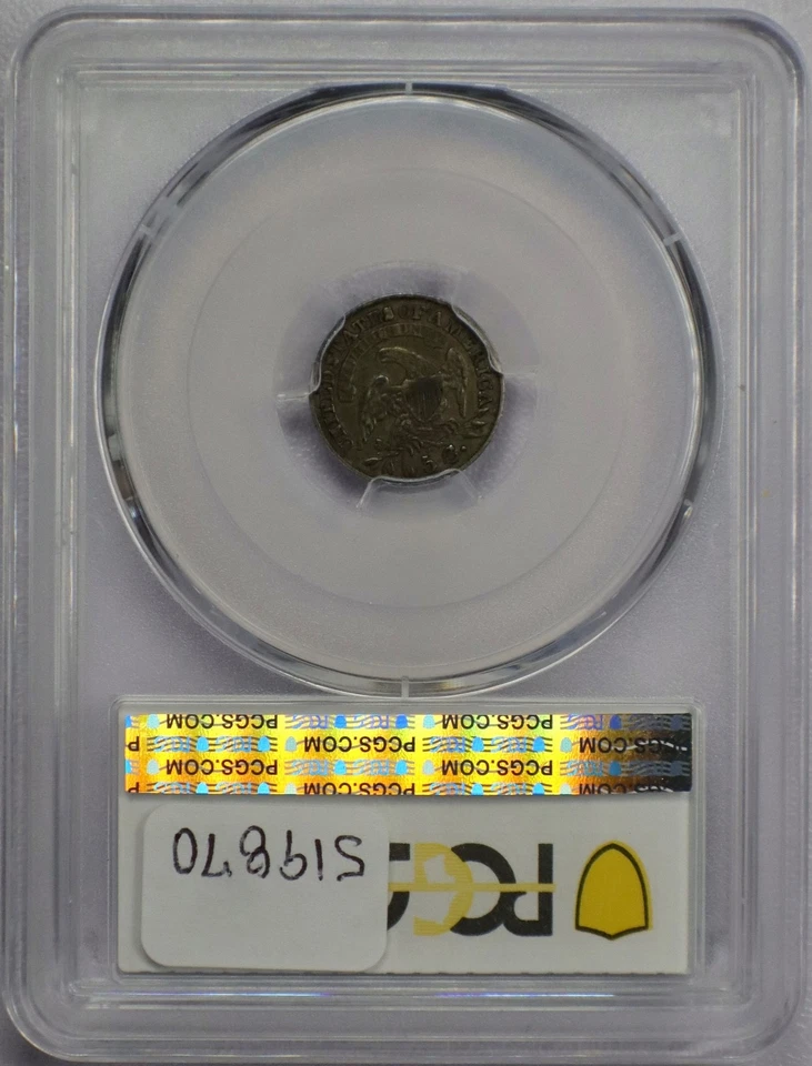 Media moneda de diez centavos busto tapado 1832 - graduación profesional en muy buen estado 35 Foto 4 de 4