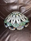 Mission Tiffany Style Sconce Carmel Slag Trim Stained Glass Lamp Shade READ
