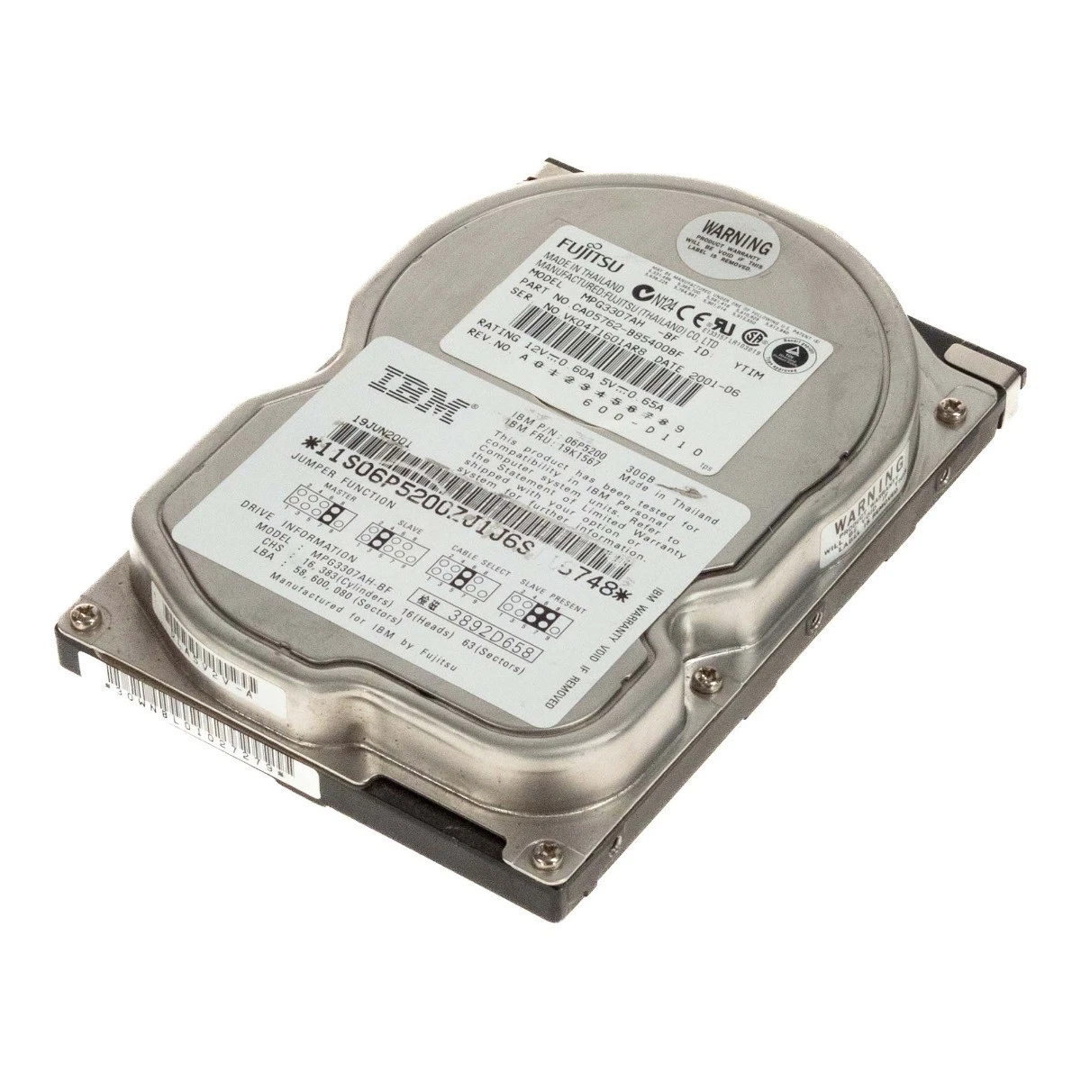 Hard Disk Interno IBM DTTA-350840 8,4 GB ATA 5400 RPM 3.5 Pollici, Ricambio Vintage, Nuovo Vecchio Stock