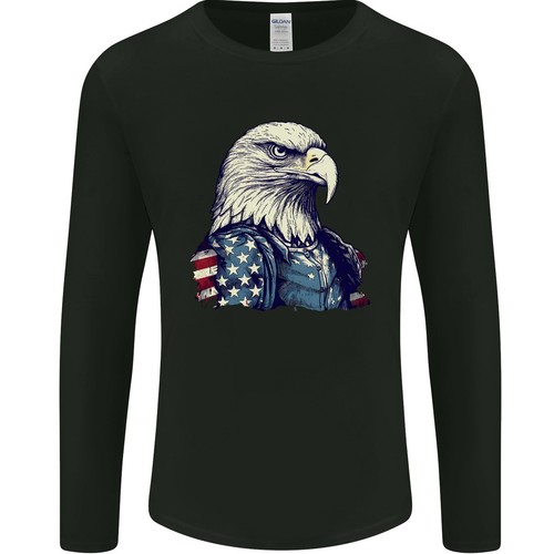 T-shirt Manches Longues Homme – Drapeau Américain – Stars And Stripes – 4 Juillet