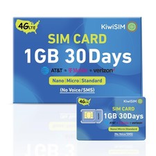 4G SIM Card 1GB 30Days, USA Nationwide Network Support for AT T, T-Mobile and...