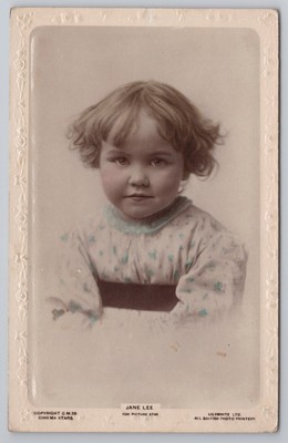 Jane Lee Kind Bild Stern handkoloriert RPPC Lilywhite Postkarte