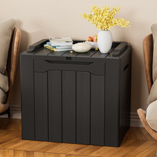 Stackable 30 Gal Plastic Storage Bin with Lid - Black Organizer for Home  Offic