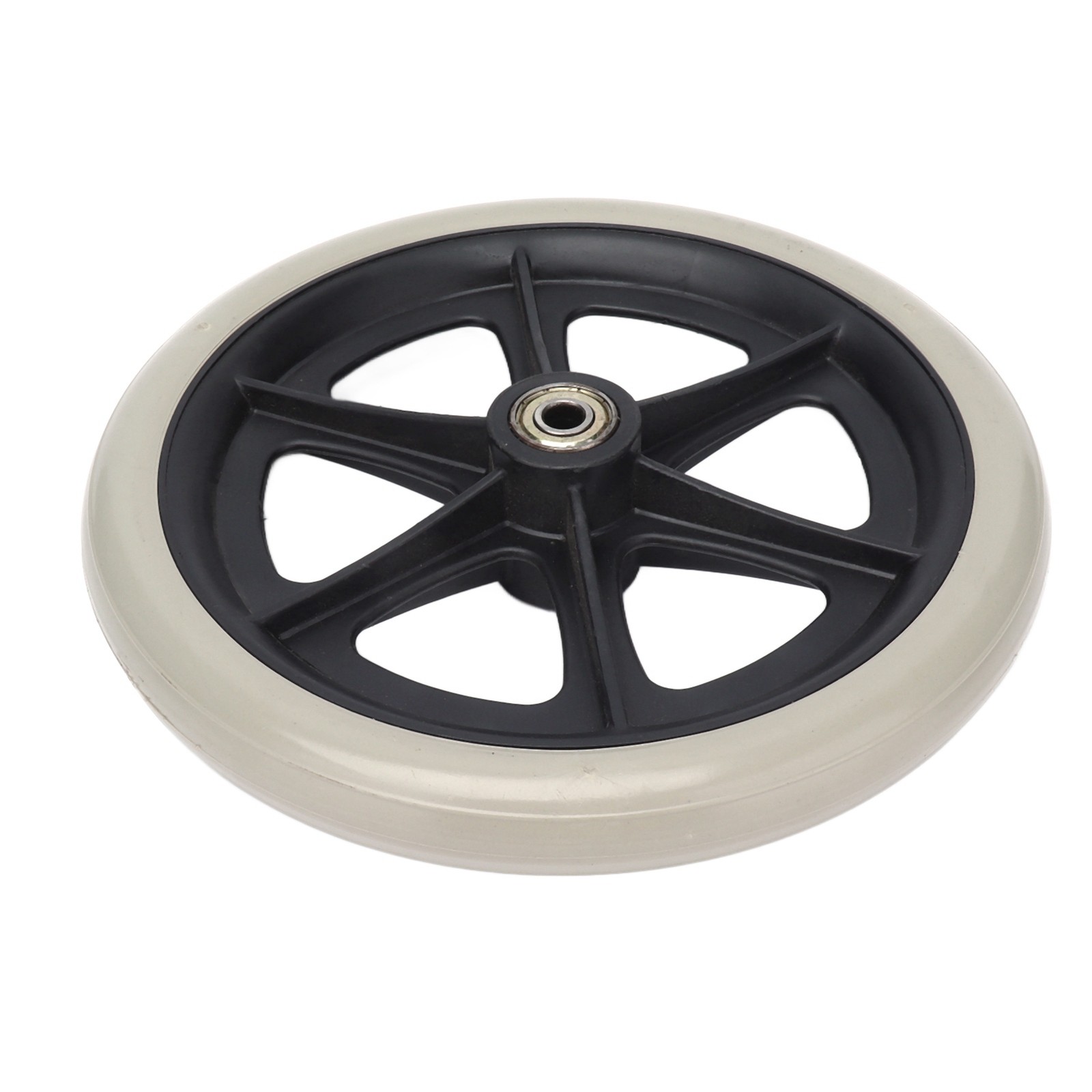 Wheelchair Wheel 8in PU Walker Caster Replacement Skidproof With Ball Bearing Gr