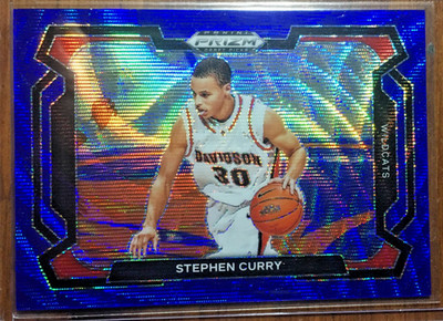 2024 Prizm Draft Picks STEPHEN CURRY Blue Wave Variation /249 #77 Davidson