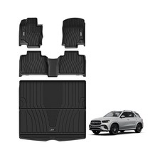 3W Floor Mats Cargo Liner for Benz GLE 2020-2026, TPE All Weather Custom Fi...