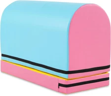Goplus Mailbox Tumbling Mat, Gymnastics Vaulting Box W/Detachable Mat, Carrying 