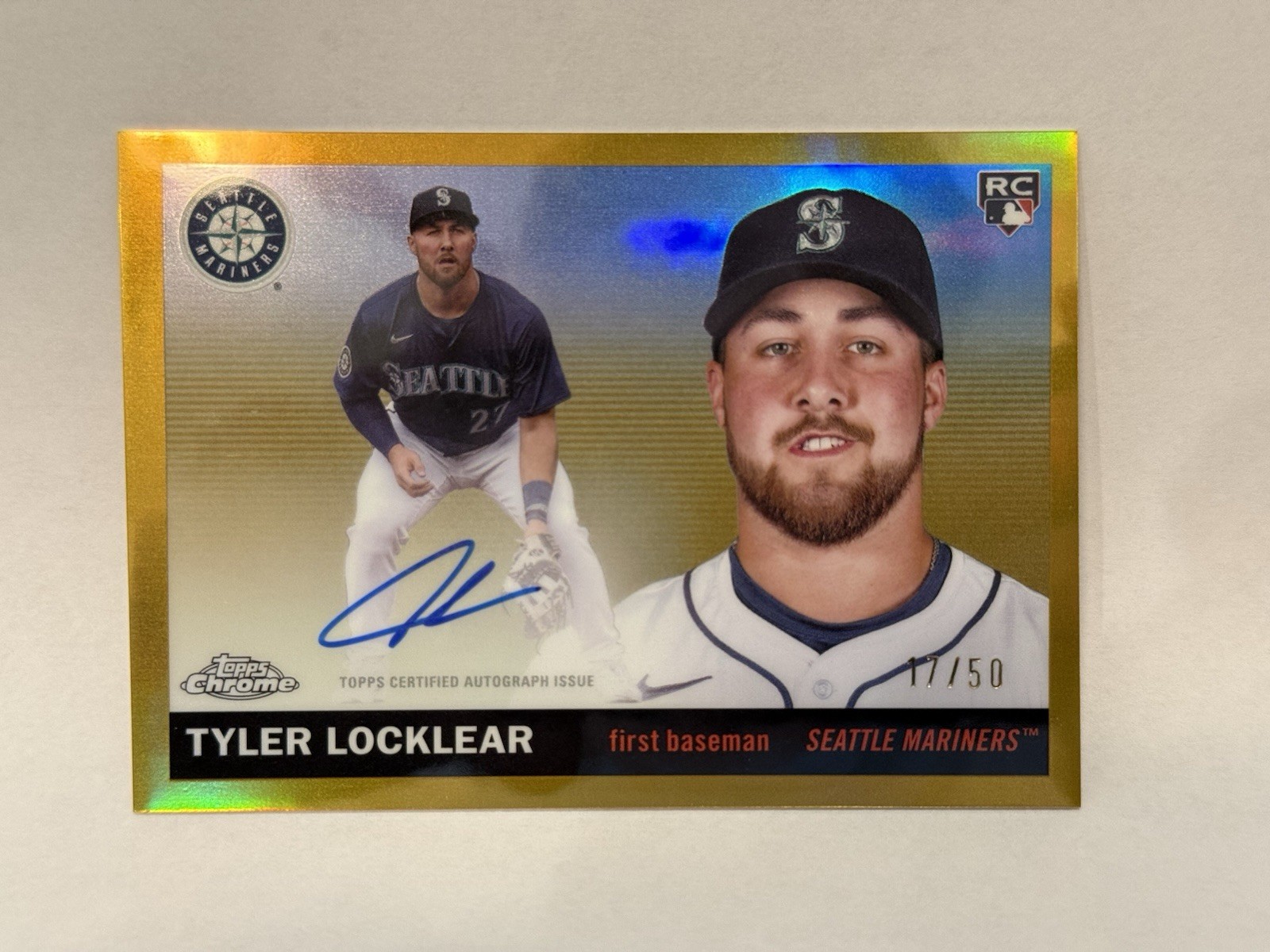 Topps 2025 Chrome Platinum Tyler Locklear Mariners RC Auto CPA-TL /50