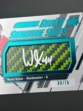 Wyatt Kaiser Rookie Signature Shots /75 2023-24 Upper Deck Engrained Blackhawks