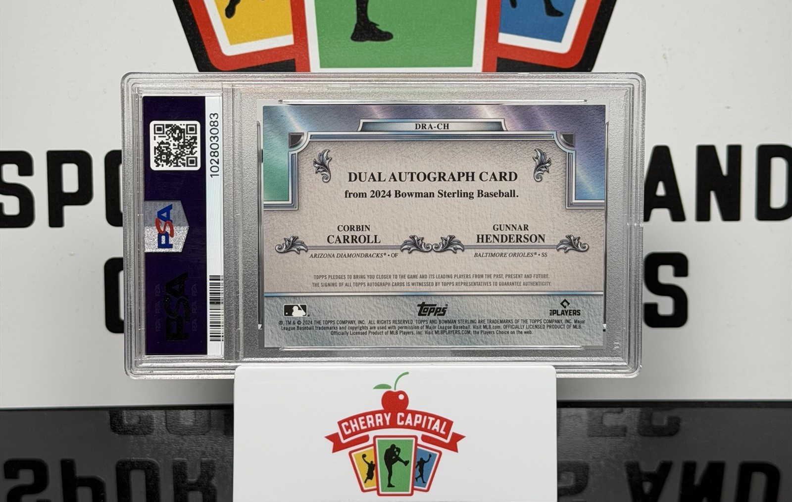 2024 Bowman Sterling Corbin Carroll/Gunnar Henderson Dual Auto /25 PSA 9 view 2