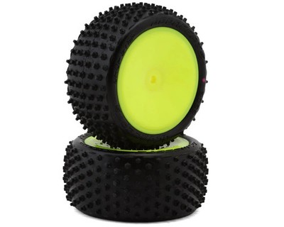 JConcepts Drop Step 2.2'' Pre-Mounted Rear Buggy Carpet Tires (Yellow) (2)