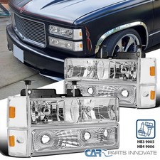 Fits 88-93 C10 Ck Suburban Yukon Blazer Headlightsbumper Corner Lamp Chrome