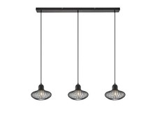 Lindby Hängeleuchte Pendelleuchte Justinos dreiflammig schwarz E27 Eisen