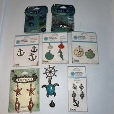 Jewelry Making Lot Charms Nautical Sea Life Anchor Shells Turtle