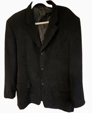 Inserch Collezione Uomo Designer Black Sport Coat Blazer Corduroy Men's 46L