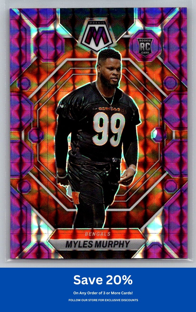 Myles Murphy Rookie 2023 Panini Mosaic #351 Purple Mosaic #/49 Bengals K49