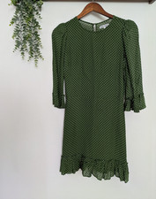 Reformation Green Polka Dot Mini Dress