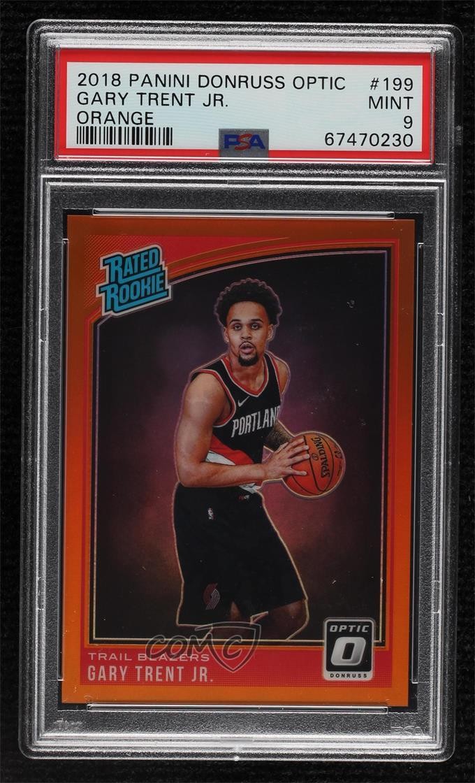2018 Donruss Optic Rated Rookie Orange Prizm /199 Gary Trent Jr PSA 9 MINT 14sx