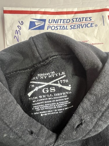 Grunt Style Sweatshirt Mens Medium Hoodie Pullover Graphic Print Black - Picture 7 of 7