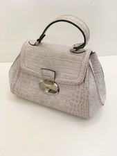 Barbara Milano Luxus Designer Handtasche Leder Weiß Farbverlauf Perlmut 