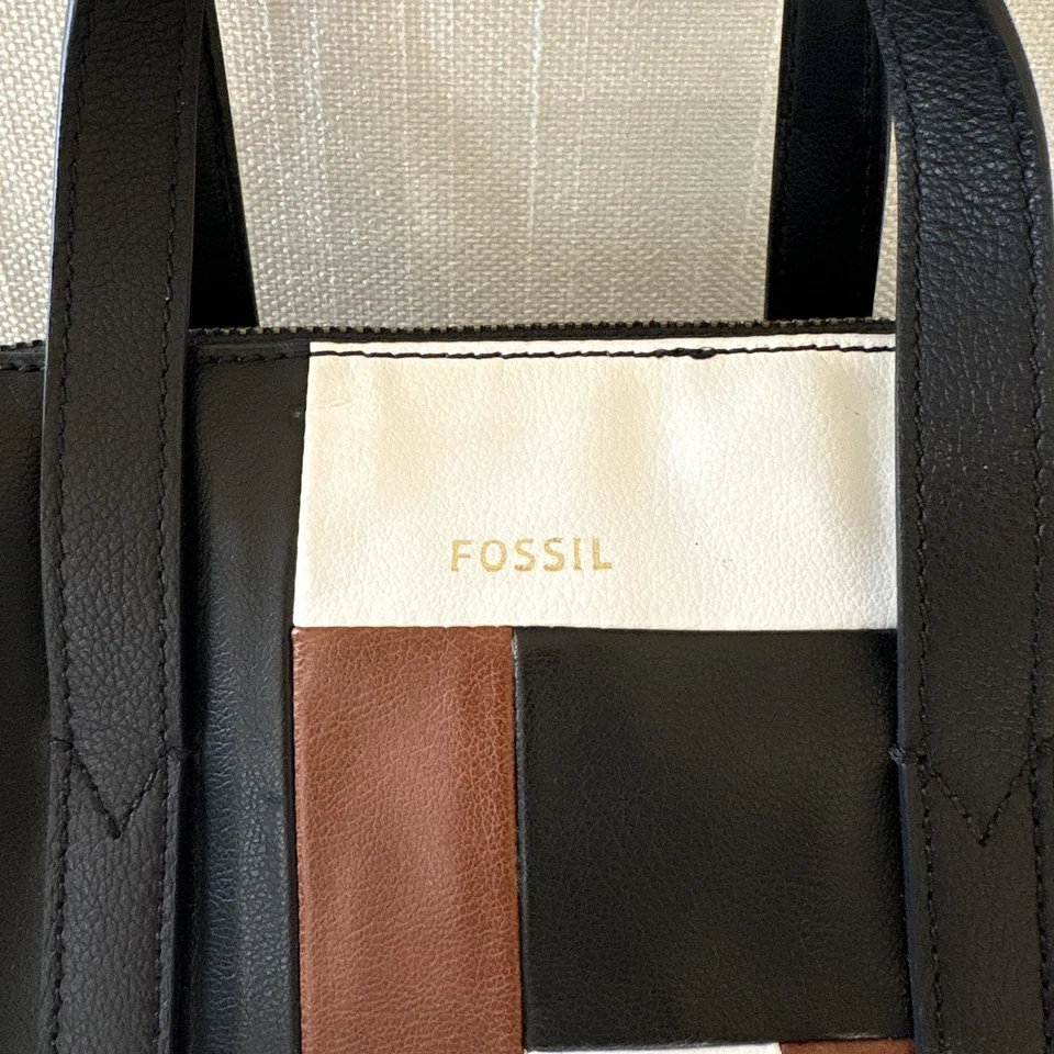 Fossil Sydney Satchel Colorblock Crossbody Handbag Purse Classic 90's Y2K Preppy - Image 2 of 4