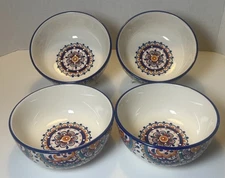 (4) Dash Of That Elle Bohemian Earthenware Bowls
