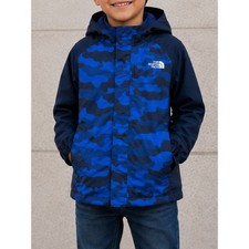 The North Face Blue Camo Hooded Jacket size 6
