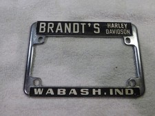 Vintage Harley Davidson Dealer License Plate Brandt's Wabash IN