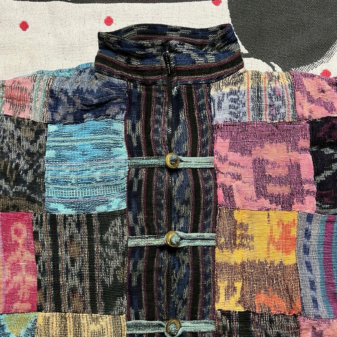 Vintage China Button Patchwork Cotton Jacket Coog… - image 4