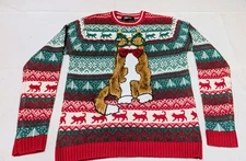 33 Degrees Ugly Christmas Cat Sweater Unisex Size Small Relaxed Fit Pre Owned