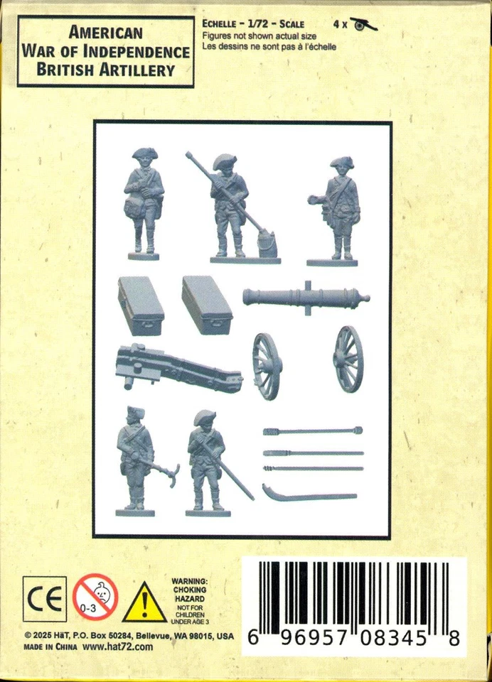 HaT Miniatures 1/72 AMERICAN WAR OF INDEPENDENCE BRITISH ARTILLERY Figure Set - Image 3 of 3
