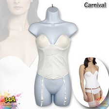 NWD Carnival Women's 34A Invisible Silhouette Maker Strapless Bustier 306 White