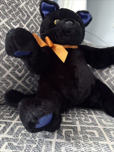 Vintage Hallmark Midnight The Black Cat Halloween 10" Plush Stuffed Animal - Picture 3 of 6