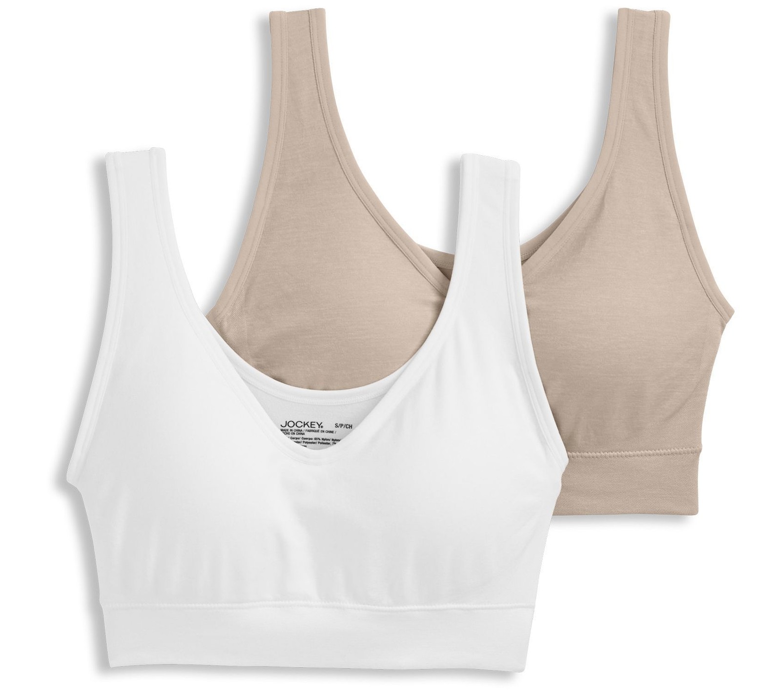 Jockey Women's Plus Sz Bra 3X Seamfree Back Smoothing Tan/Beige A596550