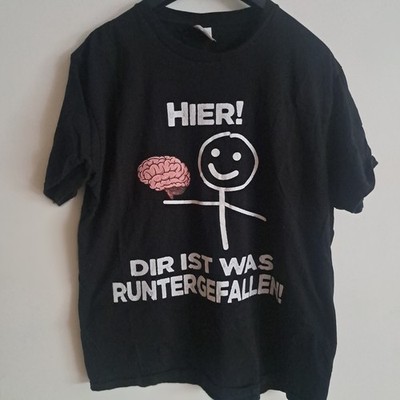 Port & Company  Fun Shirt Hier '' Hirn '' Dir ist was runtergefallen schwarz Gr. L