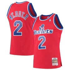 Men's Mitchell & Ness Chris Webber Red Washington Bullets 1994/95 Hardwood