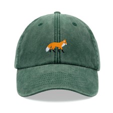 Fox Baseball Cap Vintage Washed Unisex Dad Hat Cute Fathers Mothers Day Animal